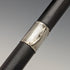 1930 British Vintage Men's Cane, Black Shaft, Sterling Silver Decorated Curved Handle, 92cm